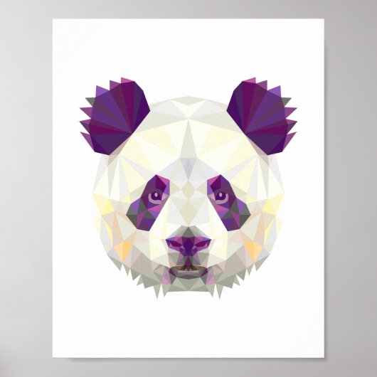 Panda bear geometrical nordic style ポスター (正面)