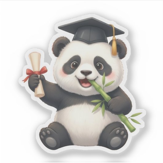 Panda Bear Graduation シール (正面)