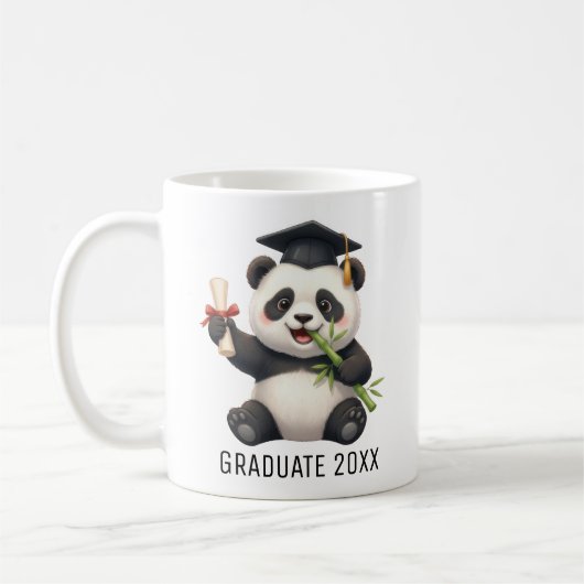Panda Bear Graduation Personalized コーヒーマグカップ (左)