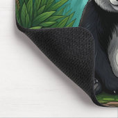 Panda bear sitting in a clearing of the jungle マウスパッド (コーナー)