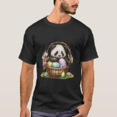 Panda Bear Sitting In Easter Eggs Basket Themed Tシャツ (正面)