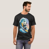 Panda Bear Surfing the great Wave off Kanagawa Tシャツ (正面フル)