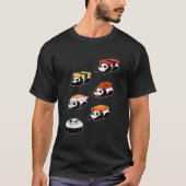 Panda Bear Sushi Sashimi Japanese Food Tシャツ (正面)