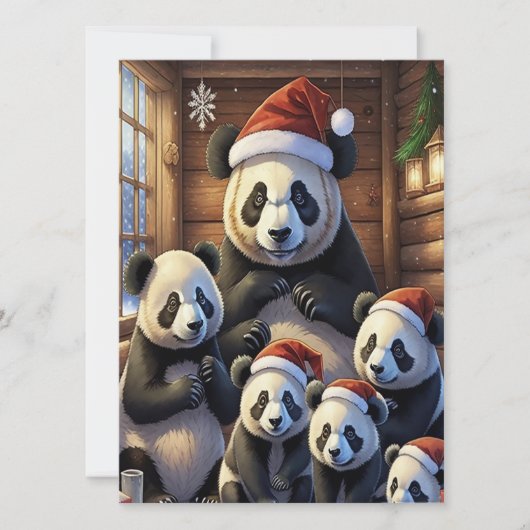 Panda Bears Christmas Card シーズンカード (正面)