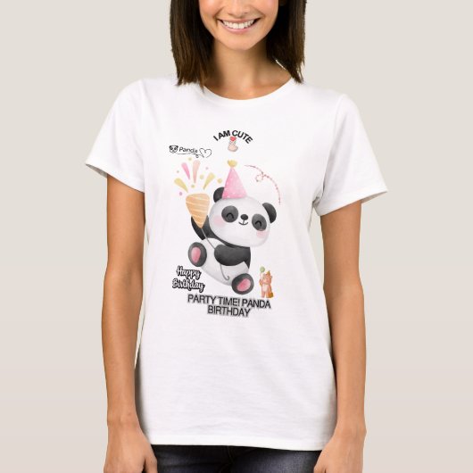  Panda Birthday T-Shirt | Adorable Kawaii Design Tシャツ (正面)