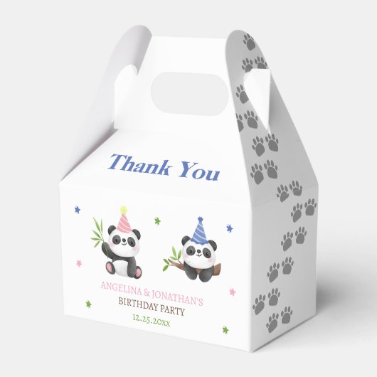 Panda Boy and Girl Joint Birthday フェイバーボックス (正面サイド)