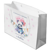 Panda bunting and balloons Baby Shower ラージペーパーバッグ (裏面アングル)
