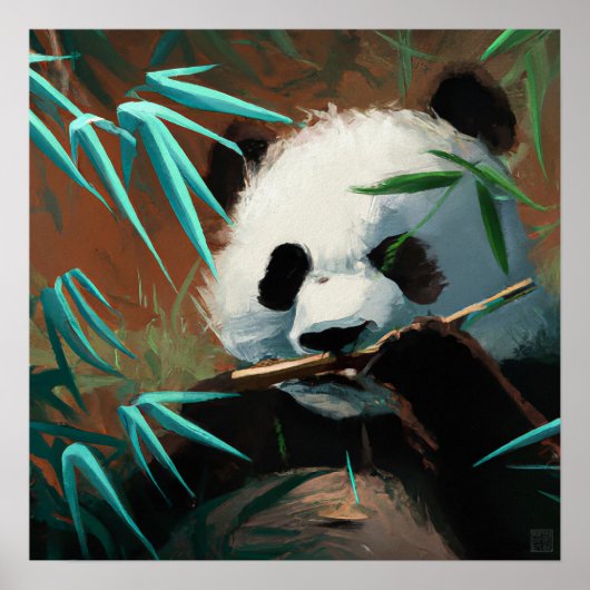 Panda - Canvas Art Print ポスター (正面)