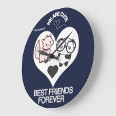 PANDA CAT Cute ラージ壁時計 (傾斜)