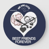 PANDA CAT Cute ラージ壁時計 (正面)