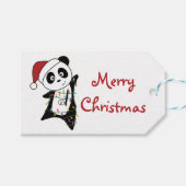 Panda Christmas Snow Winter Animals Pandas Trucker ギフトタグ (正面(横))