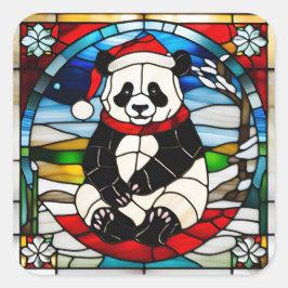 Panda Christmas Sticker スクエアシール