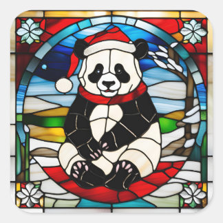 Panda Christmas Sticker スクエアシール