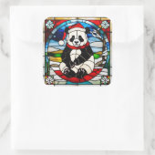 Panda Christmas Sticker スクエアシール (バッグ)