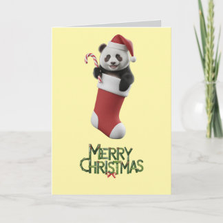 Panda Christmas Stocking カード