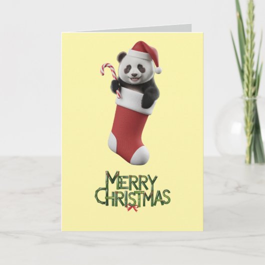 Panda Christmas Stocking カード (正面)