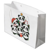 Panda Christmas Tree Funny Animal Christmas Large  ラージペーパーバッグ (裏面アングル)