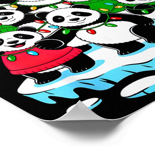 Panda Christmas Tree Panda Lover Xmas Squad Men Wo ポスター (角)