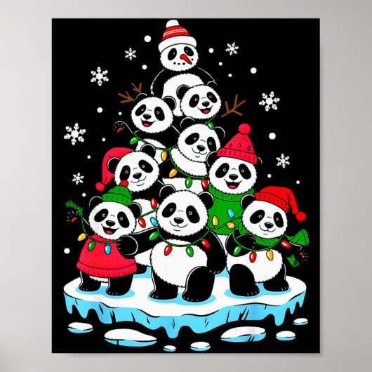 Panda Christmas Tree Panda Lover Xmas Squad Men Wo ポスター (正面)