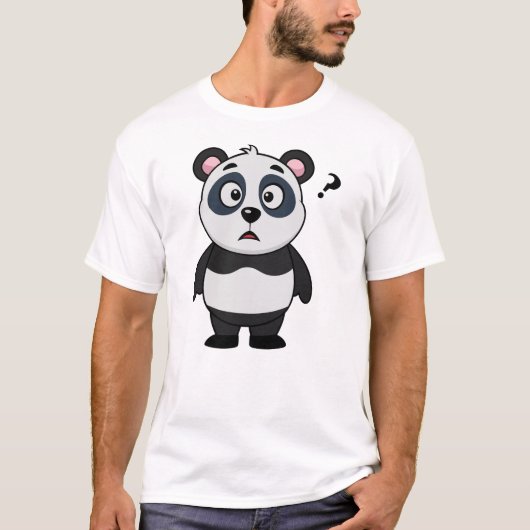 Panda Confused, Funny Cartoon Panda Tシャツ (正面)