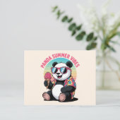 Panda Cool Été Glace Enfant ポストカード (スタンド正面)