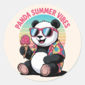 Panda Cool Été Glace Enfant ラウンドシール (正面)