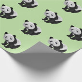 Panda Cub Green ラッピングペーパー (角)
