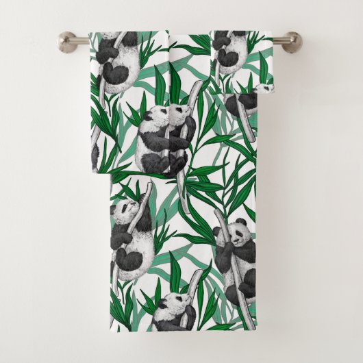 Panda cubs on バスタオルセット (インサイチュ)