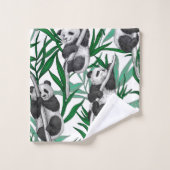 Panda cubs on バスタオルセット (ウォッシュタオル)