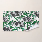 Panda cubs on バスタオルセット (ハンドタオル)