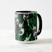 Panda cubs on dark green マグカップ (正面右)