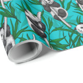Panda cubs on turquoise ラッピングペーパー (ロールコーナー)