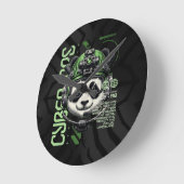 Panda Cyborg Ops – Futuristic Cybernetic Panda  ラウンド壁時計 (傾斜)