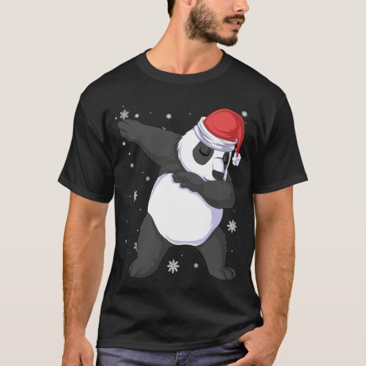 panda dabbing christmas tシャツ (正面)