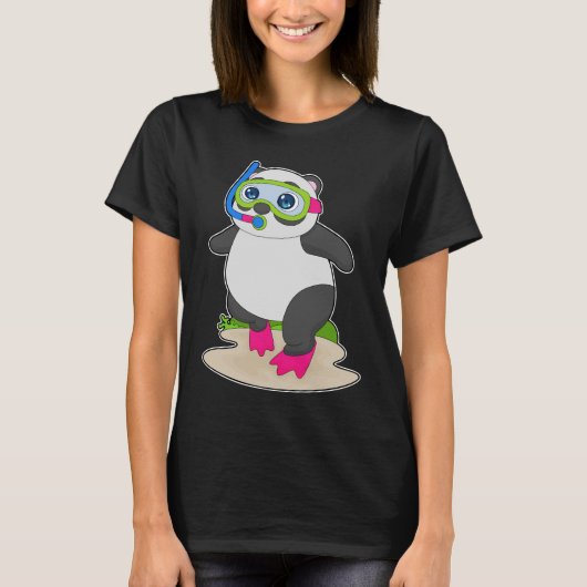 Panda Diver Snorkel Diving Tシャツ (正面)