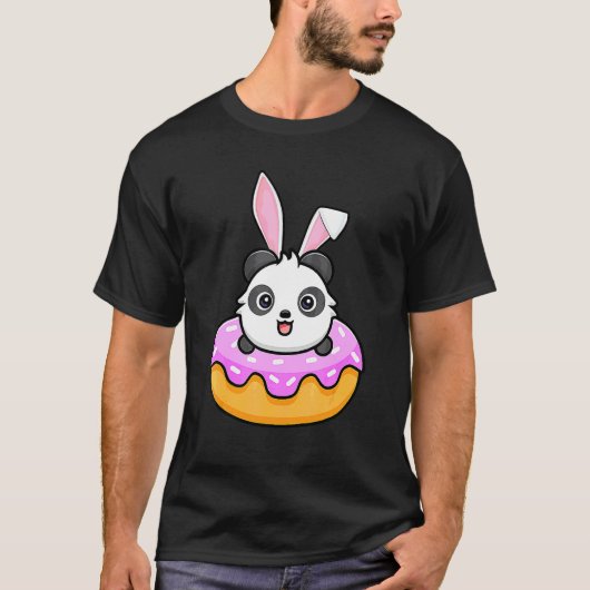 Panda Donut Easter Day Rabbit Bunny Ears 2 Tシャツ (正面)