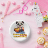 Panda eat up fun birthday party plates ペーパーボウル (パーティー)