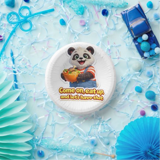 Panda eat up fun birthday party plates ペーパーボウル (パーティー)