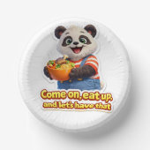 Panda eat up fun birthday party plates ペーパーボウル (正面)