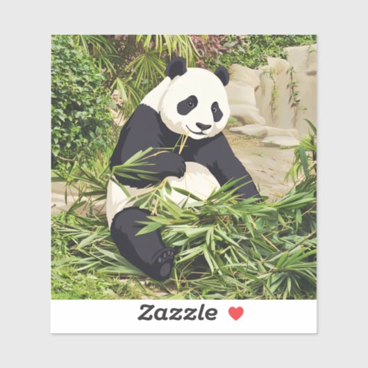Panda eating bamboo sticker シール (シート)
