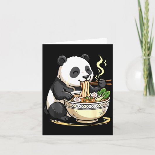 Panda Eating Funny Ramen Noodles  カード (正面)