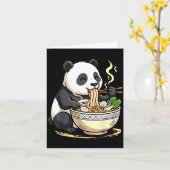 Panda Eating Funny Ramen Noodles  カード (黄色い花)
