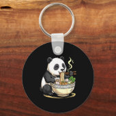 Panda Eating Funny Ramen Noodles  キーホルダー (正面)