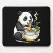 Panda Eating Funny Ramen Noodles  マウスパッド (正面)