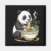 Panda Eating Funny Ramen Noodles  マグネット (正面)
