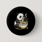 Panda Eating Funny Ramen Noodles  缶バッジ (正面)
