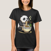 Panda Eating Funny Ramen Noodles  Tシャツ (正面)