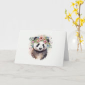 Panda Flowers Watercolor                           カード (黄色い花)