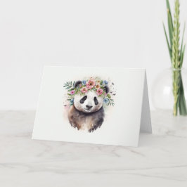 Panda Flowers Watercolor                           カード