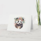 Panda Flowers Watercolor                           カード (正面)
